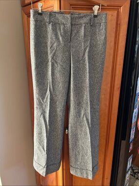 Ann Taylor LOFT Gray Tweed Dress Pants, size 6P, 60% wool, light grey